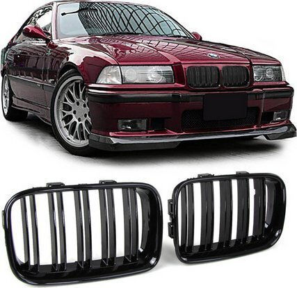Mtuning Sports Grill Double Ribs Gloss Black BMW 3 E36 Compact Facelift 1991-1996