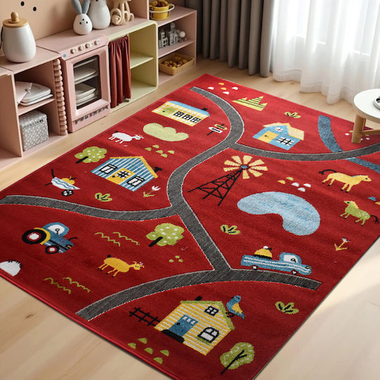 Χαλάκι Δραστηριοτήτων Φάρμα Κόκκινο 200x250cm