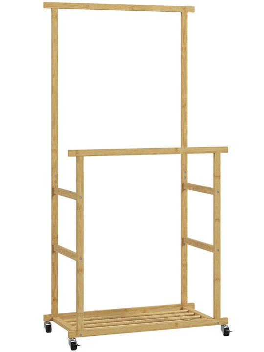 HomCom Τροχήλατη Κρεμάστρα Δαπέδου από Bamboo Μπεζ 80x40x160cm HomCom Τροχήλατη Κρεμάστρα Δαπέδου από Bamboo Μπεζ 80x40x160cm