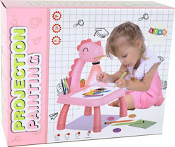 Kids Creative Set Blackboard Projector Learning Drawing Dinosaur Pink Lean 12839