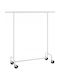 Leobert Wheeled Floor Garment Rack made of Metal White 150x45x160cm