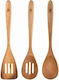 Bergner Set of Brown Wooden Cooking Utensils
