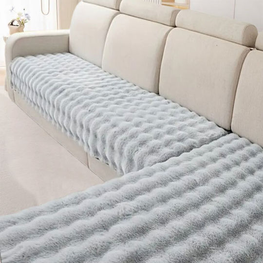 SpitiBazaar Rabbit Fluffy Σετ Ριχτάρια 3τμχ Γούνινο Γκρι Ανοιχτό