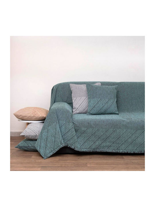 Anna Riska 1455 Ριχτάρι Πολυθρόνας Δύο 'Οψεων Chenille 180x150εκ. Lake Blue