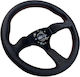 Car Steering Wheel Three Spokes Black With Red Stitching Sparco