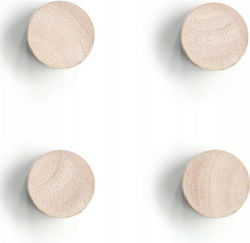 Μαγνήτες Zeller Ξύλο 4 Τεμάχια Ø 2,2 Cm