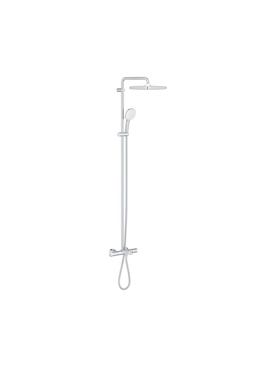 Grohe Tempesta Σετ Μίκτης, Τηλέφωνο & Κεφαλή Ντουζ Εντοιχισμού για Μπανιέρα Ασημί