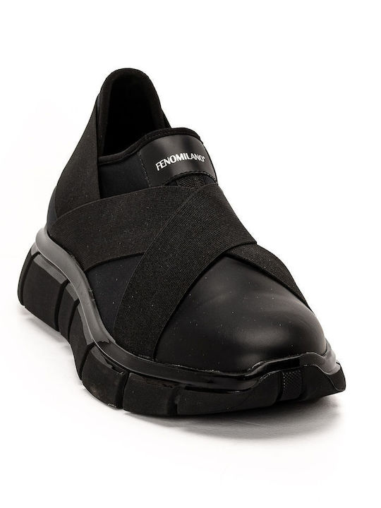 Fenomilano Ανδρικά Flatforms Sneakers Μαύρα