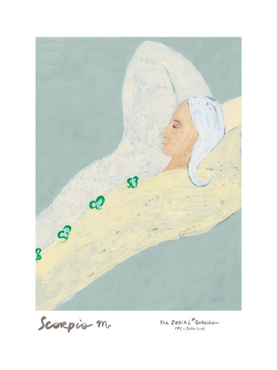 Poster Scorpio Sofia Lind White Blue Yellow 30 X 40 Cm Poster Club
