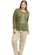 Sexen Winter Women's Pyjama Set Khaki Christmas