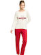 Sexen Winter Damen Pyjama-Set Red
