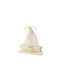 Korres Craft Handmade Tabletop Lucky Charm Boat Gold made of Wood 16x17cm 1pcs