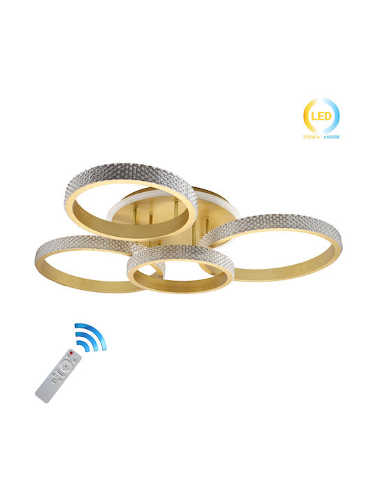 Keskor Deckenleuchte 93cm Gold mit Integrierter LED