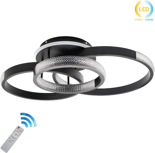 Keskor Plafonieră de Tavan 75buc Neagră cu LED Integrat