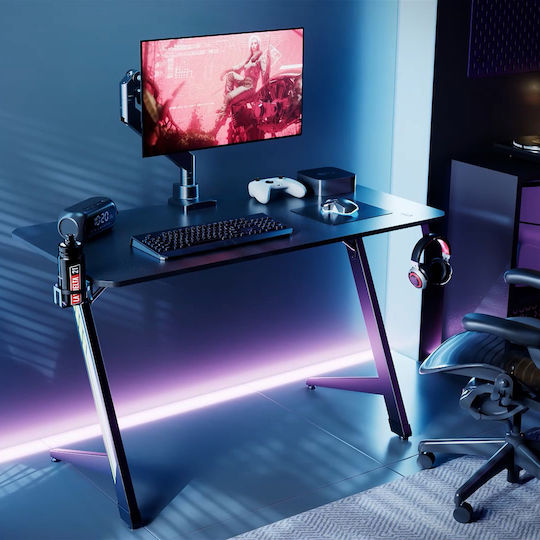 Γραφείο Gaming Rs101 120x60x75εκ. Μαύρο