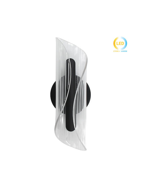 Keskor Modern Leuchte Wand mit Integrierter LED Schwarz 26x9.5x10cm