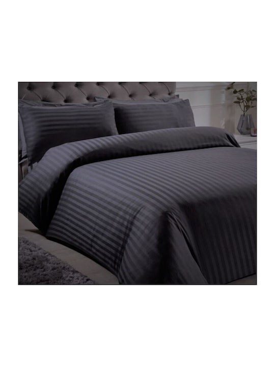 MayHome Set Coverlet Single Cotton Satin Graphite 160x240cm 2pcs
