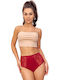 Hochtailliert Damen Slip mit Spitze Burgundy