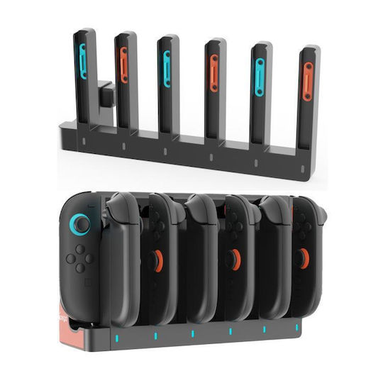 iPega Charging Station for 6 controllers Switch 2 Blue
