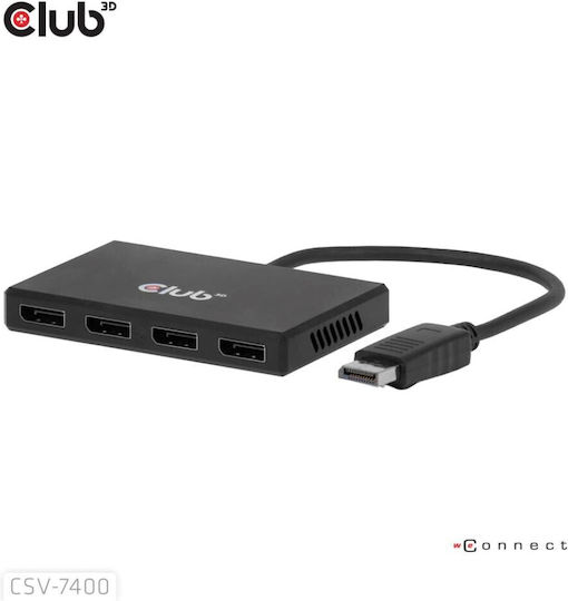 Club-3d DP Hub CSV-7400 DisplayPort 1.4 Quad Monitor MST 4x4K30Hz
