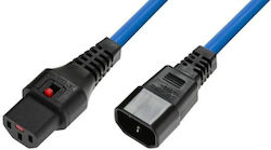 Microconnect IEC C13 - IEC C14 Cable 1m Μπλε MC-C13C14LOCK-1MB