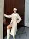 Sherpa Women's Beige Coat with Buttons