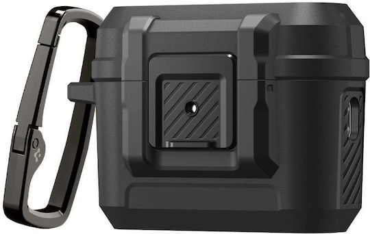 Spigen Lock Fit Case Silicone / Plastic with Hook in Black color for Apple AirPods Pro 3