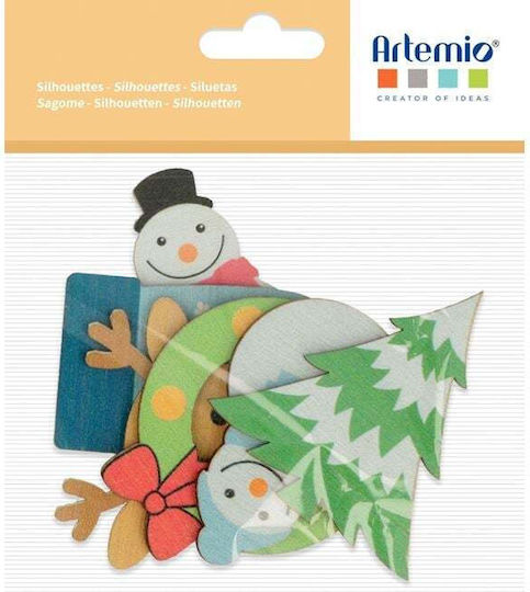 Artemio Wooden Craft Decoration Xmas Colorful 5cm Set of 6 Pieces 1214004312