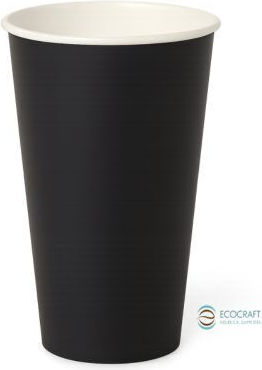 Ecocraft Ποτήρι μιας Χρήσης Χάρτινo Μαύρο 480ml 50τμχ
