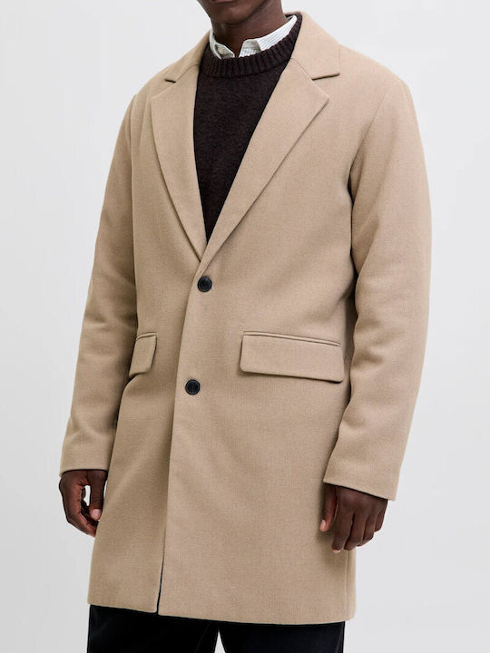 Jack & Jones Ανδρικό Παλτό Greige