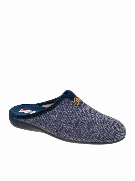 Adam's Shoes Winterliche Herrenhausschuhe Blau