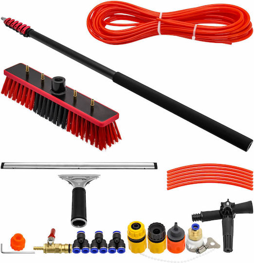 Professionelle Reinigungsausrüstung Wasserbürste Teleskopstange 9m Schlauch 20m 10673v-30ft