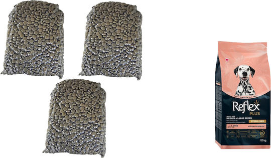 Reflex 3x1kg Dry Food Diet for Adult Neutered Medium & Large Breed Dogs with Lamb and Rice