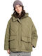 Puff Κοντό Γυναικείο Puffer Μπουφάν Αδιάβροχο Wintermoss Green