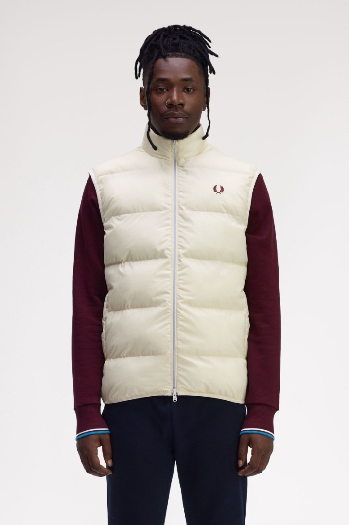 Fred Perry Sleeveless Jacket Puffer Ecru J8522-560 | Skroutz.mt