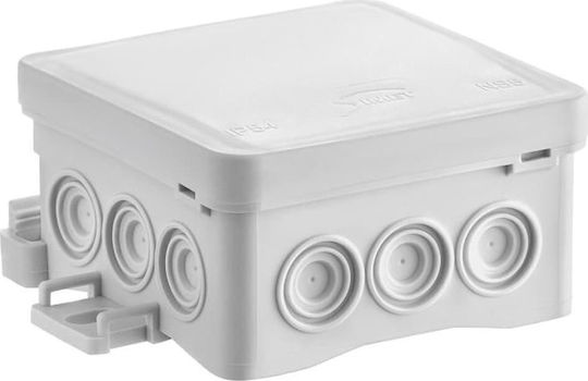 Simet Surface-Mounted Box 75x40x75mm Integrated Gland Self-Sealing Fastbox&amphook Series Gray IP54 Ns5 35360102