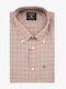 Long-sleeved Cotton Shirt Checked Firebrick