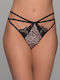 High-waisted Women's String with Lace Animal Print