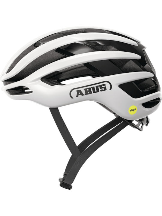 Abus Fahrradhelm Straße mit MIPS Schutz Weiß