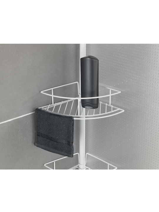 Wenko Corner Wall Mounted Bathroom Shelf Metallic White
