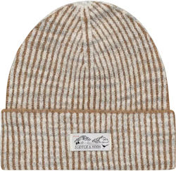 Scotch & Soda Beanie Unisex Σκούφος με Rib Πλέξη σε Καφέ χρώμα