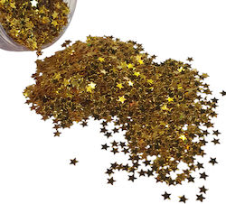 Νιφάδες Glitter Αστεράκια 15gr Χρυσά