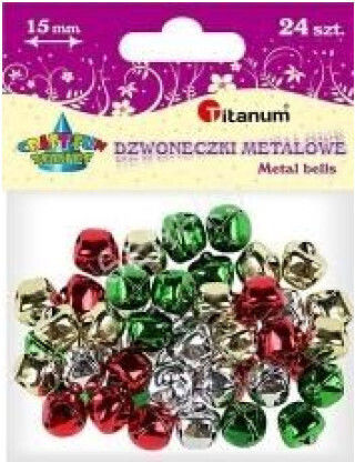 Titanum Metallic Decorative Bell for DIY Crafts 24pcs (Μiscellaneous colours)