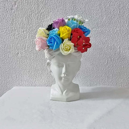 Velve Vază Decorativă Ceramică Albă 13x13xÎnălțime 20cm
