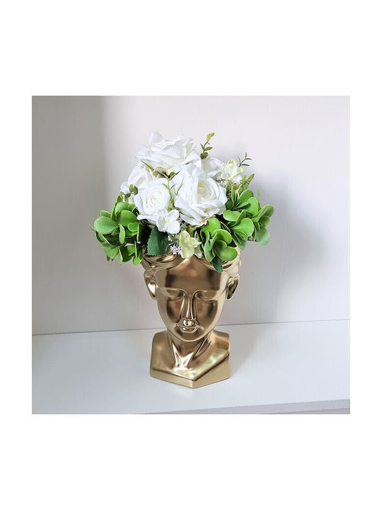 Velve Vază Decorativă Ceramică Auriu 14x14x25cm 1buc