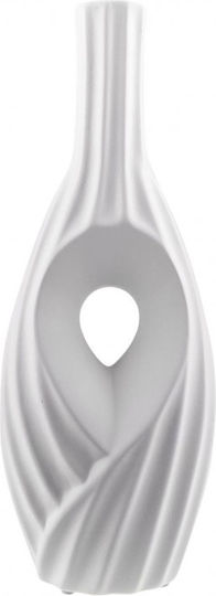 Velve Vază Decorativă Ceramică Albă Φ14xΥ40cm