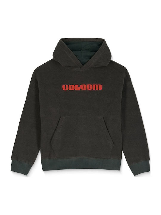 Fleece Παιδικό Φούτερ με Κουκούλα Rinsed Black Tookool