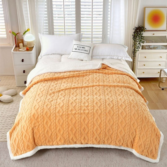 Pucioasa Κουβέρτα Γούνινη Διπλή με Κρόσσια 200x230εκ. Ochre Yellow LJD25495 Pucioasa Κουβέρτα Γούνινη Διπλή με Κρόσσια 200x230εκ. Ochre Yellow LJD25495