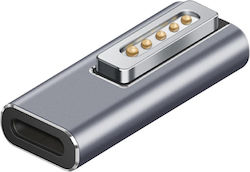 Μαγνητικός Προσαρμογέας Usb-c Magsafe 2 Macbook Air Pro Ασημί