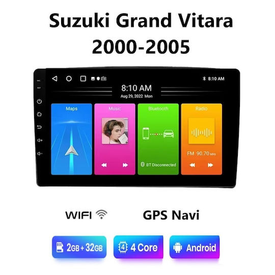 Car Audio System for Suzuki Grand Vitara 2000-2005 (Bluetooth/USB/WiFi/GPS/Apple-Carplay/Android-Auto) with Touch Screen 9"